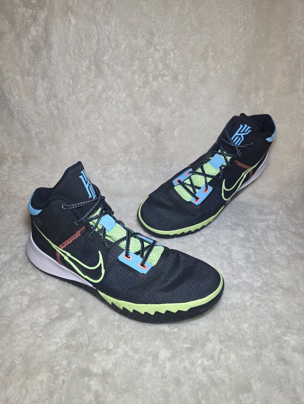 Nike Kyrie Flytrap 4 Black Lime Glow Basketball Shoes Mens 14 Pristine Condition